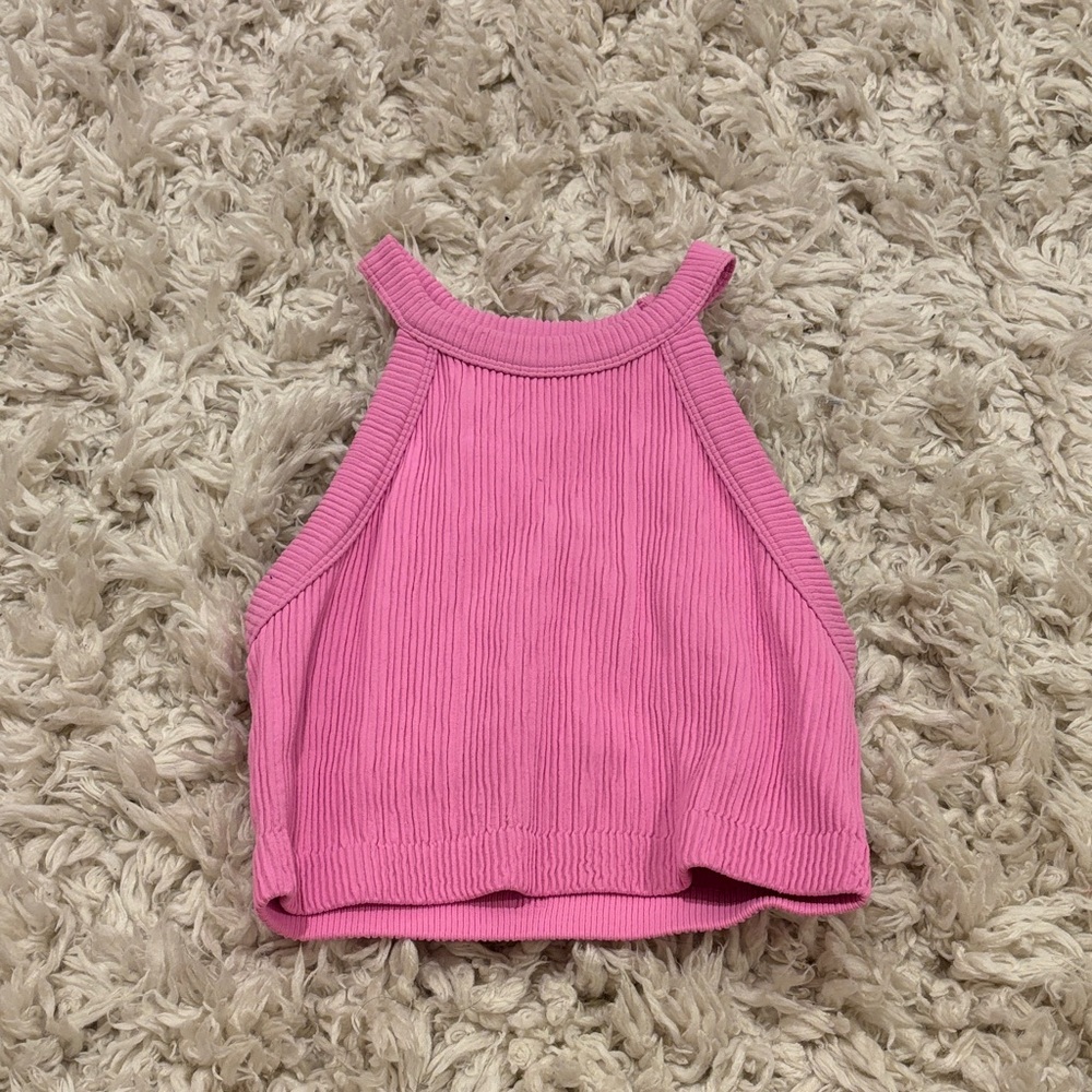 Aerie Vibrant Pink Ribbed Top